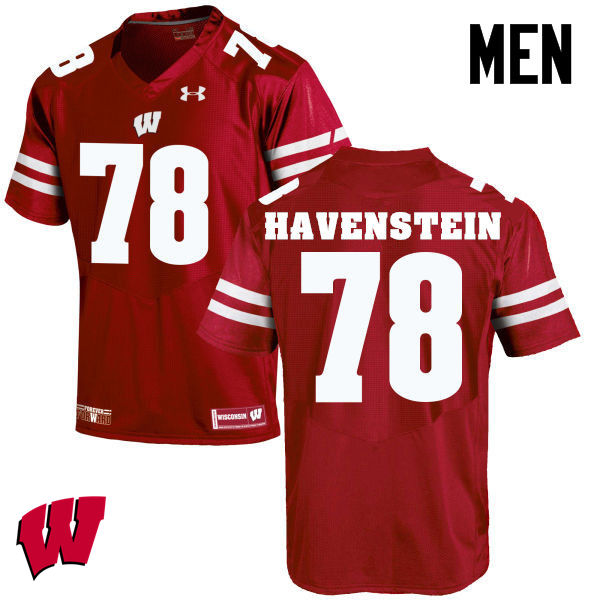 Men Winsconsin Badgers #78 Robert Havenstein College Football Jerseys-Red - Click Image to Close